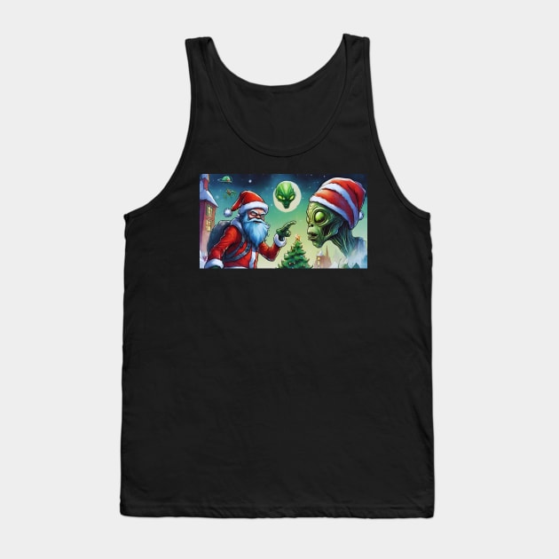 Santa vs Aliens Tank Top by Viper Unconvetional Concept